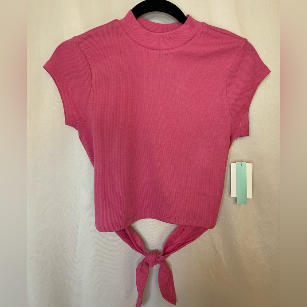 Abound Pink Tie-Front Crop Top